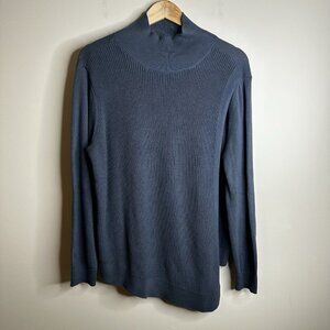 Haven Well Within Womens L Cotton Cashmere Sweater Gray‎ Lagenlook Asymmetrical